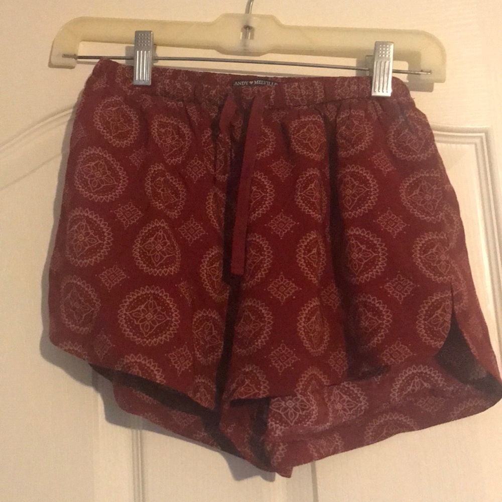 Brandy Melville mini geometric print red shorts